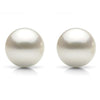 White Grade AAA round Cultured Freshwater Pearl Stud Earring with 14K Yellow Gold Post - Various Pearl Sizes Available