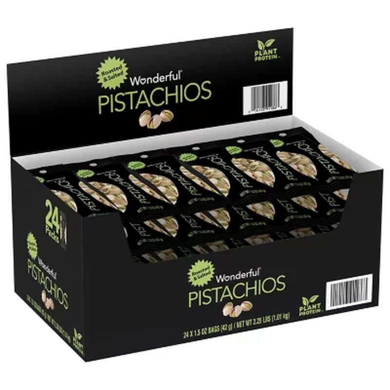 Wonderful Pistachios, Roasted and Salted (1.5 Oz., 24 Ct.)