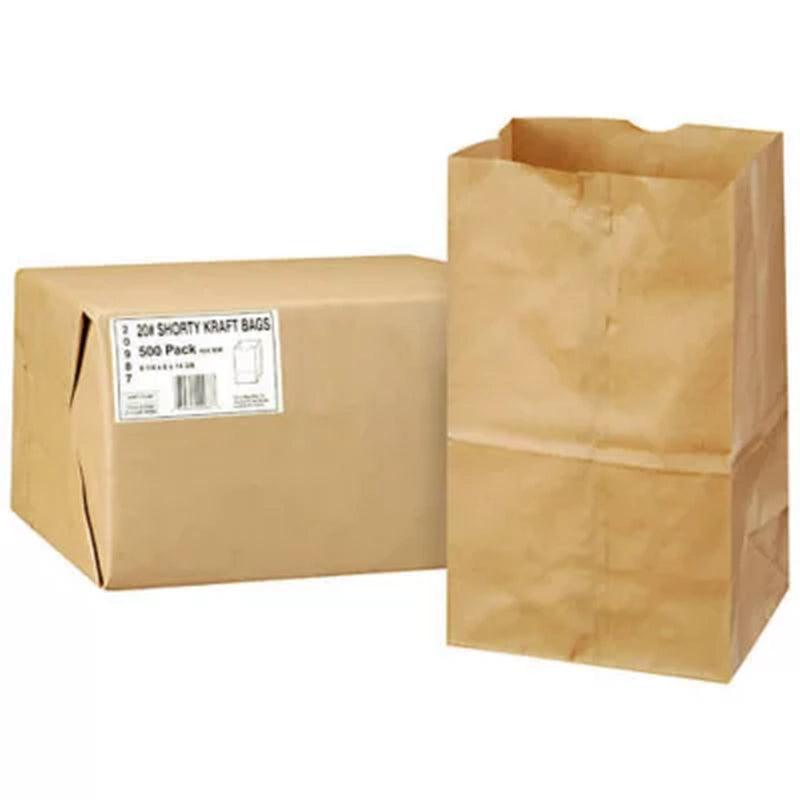 Duro Member&#039;S Mark Bag 20# Shorty Kraft Bags - 500 Ct.