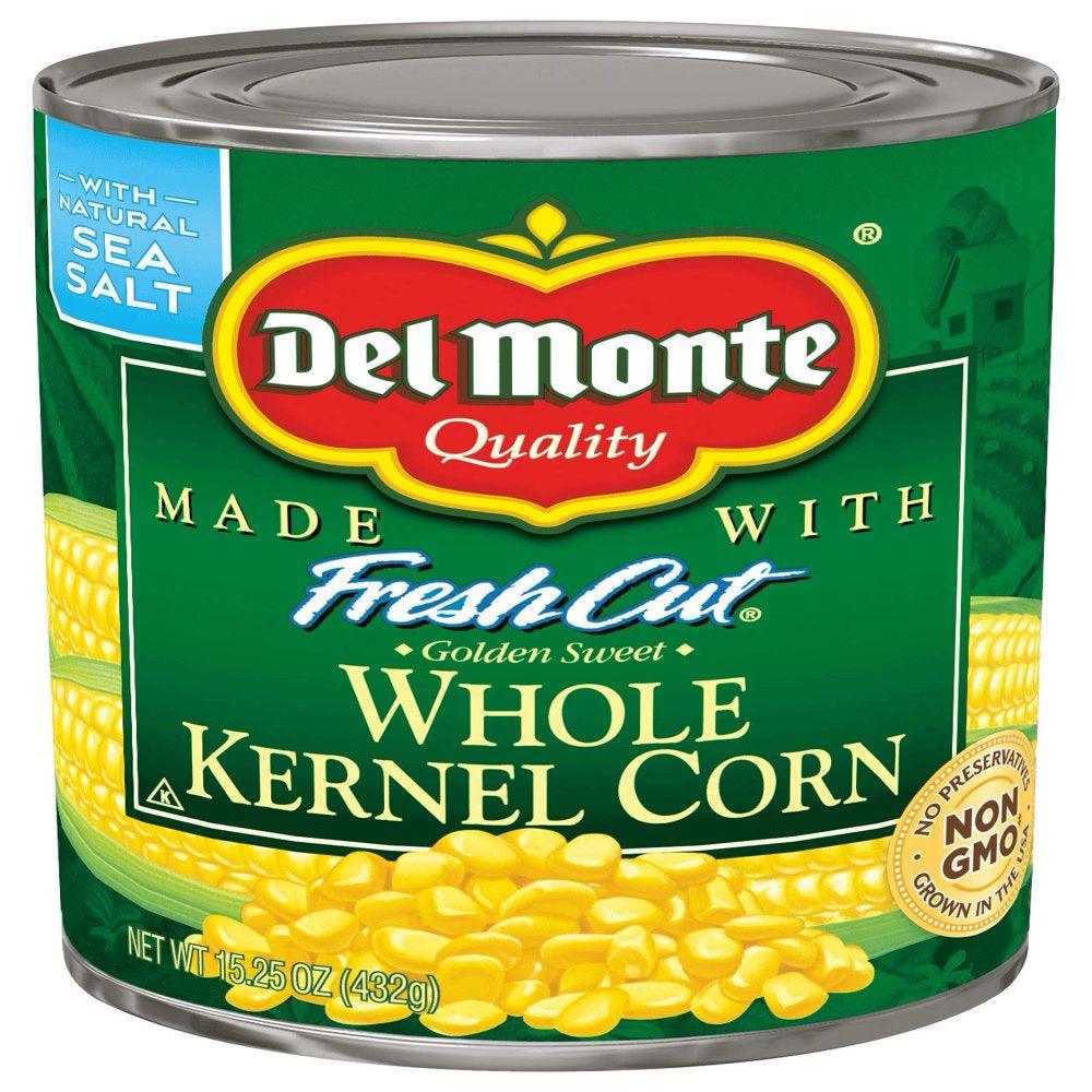 Del Monte Can Fresh Cut Golden Sweet Whole Kernel Corn, 15.25-Ounce (Pack of 12