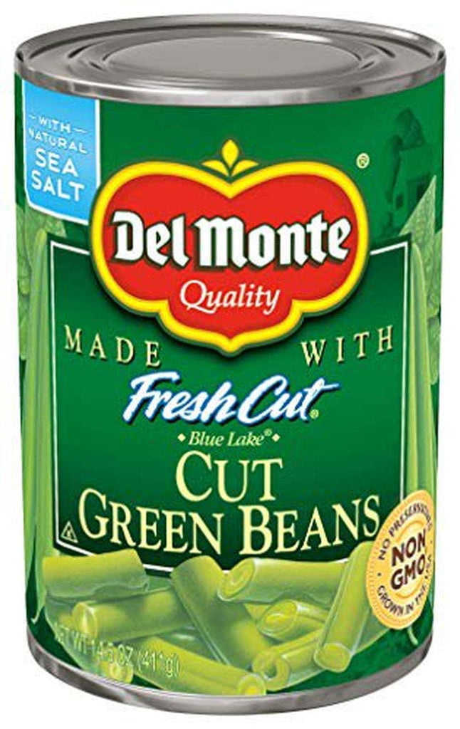 Del Monte Canned Fresh Cut Green Beans, 14.5 Oz, Quantity of 12