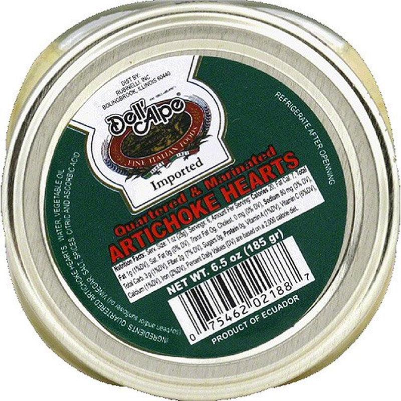 Dell&#039; Alpe Quartered &amp; Marinated Artichoke Hearts, 6.5 Oz, (Pack of 12)