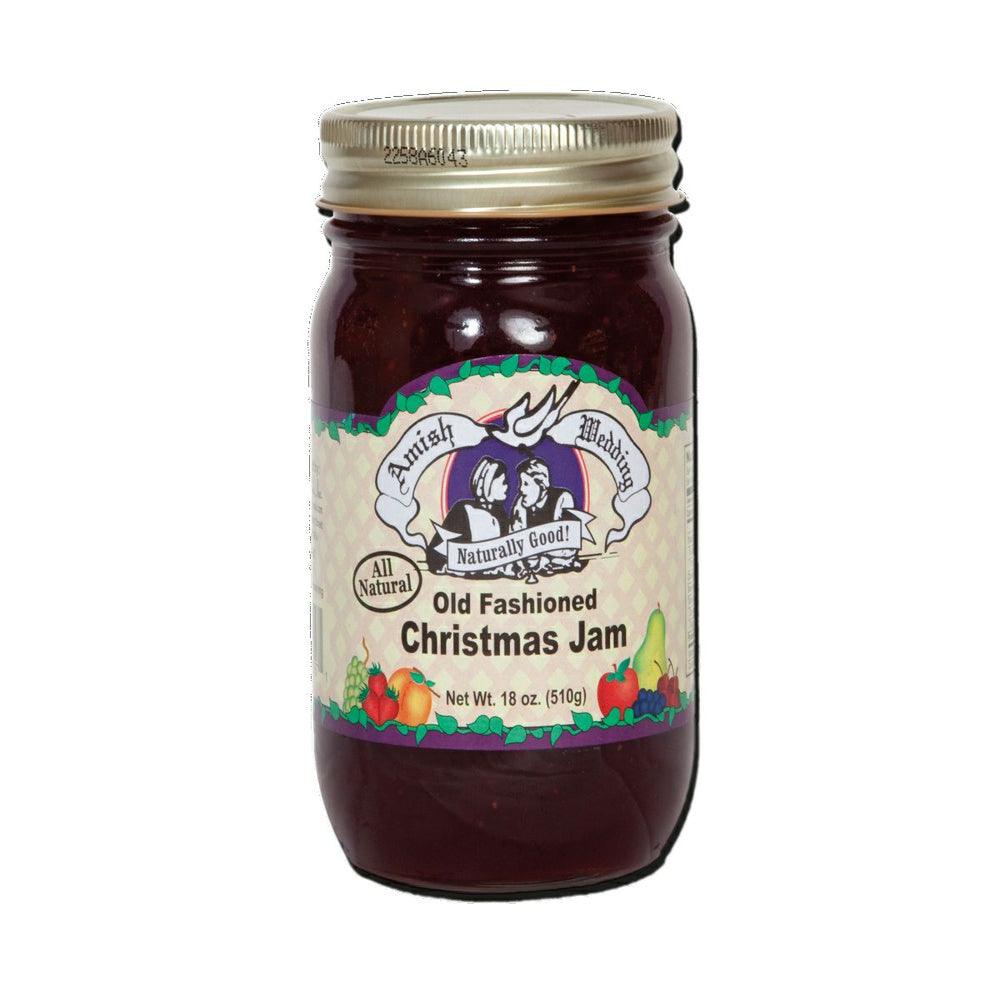 Amish Wedding Old Fashioned Christmas (Cranberries &amp; Strawberries) Jam, 2-Pack 18 Oz. Jars