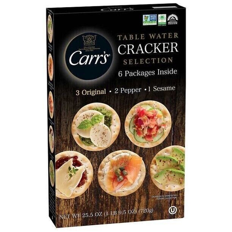 Carr&#039;s Table Water Crackers, Variety Pack, 25.5 oz Biscuits Healthy Snack