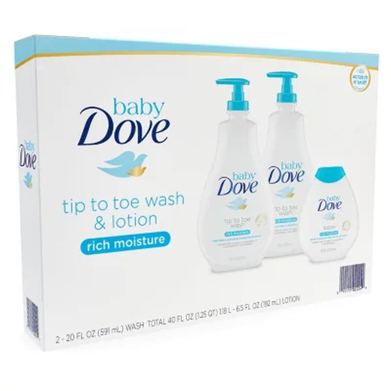 Baby Dove Wash and Lotion (2 - 20 Fl. Oz. &amp; 1 - 6.5 Fl. Oz.)