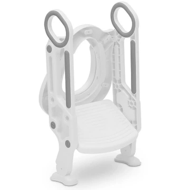 Delta Children Kid-Size Toddler Potty Training Ladder Seat for Boys and Girls, White/Grey