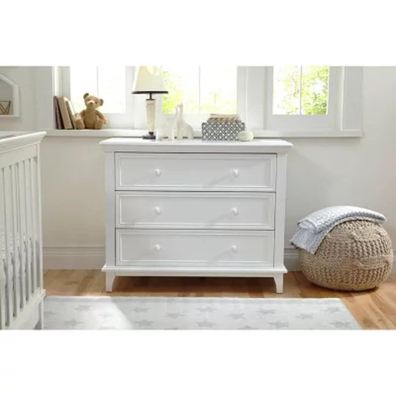 Contours 3-Drawer Transitional Dresser, White