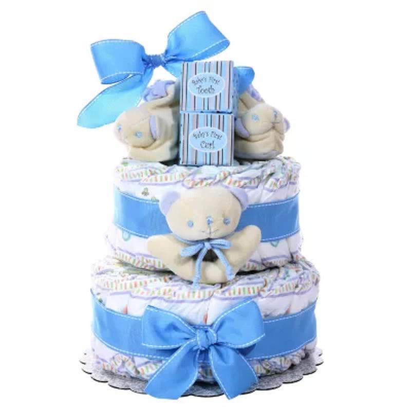 Alder Creek Gift Baskets Two-Tier Diaper Cake (Select Color)