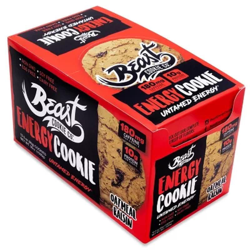 Beast Cookie Co. Energy Cookie, Untamed Energy, Oatmeal Raisin (12 Ct.)