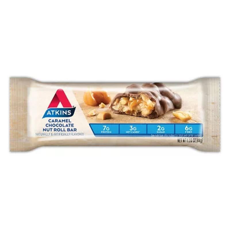 Atkins Snack Bar, Caramel Chocolate Nut Roll, Keto Friendly (20 Ct.)