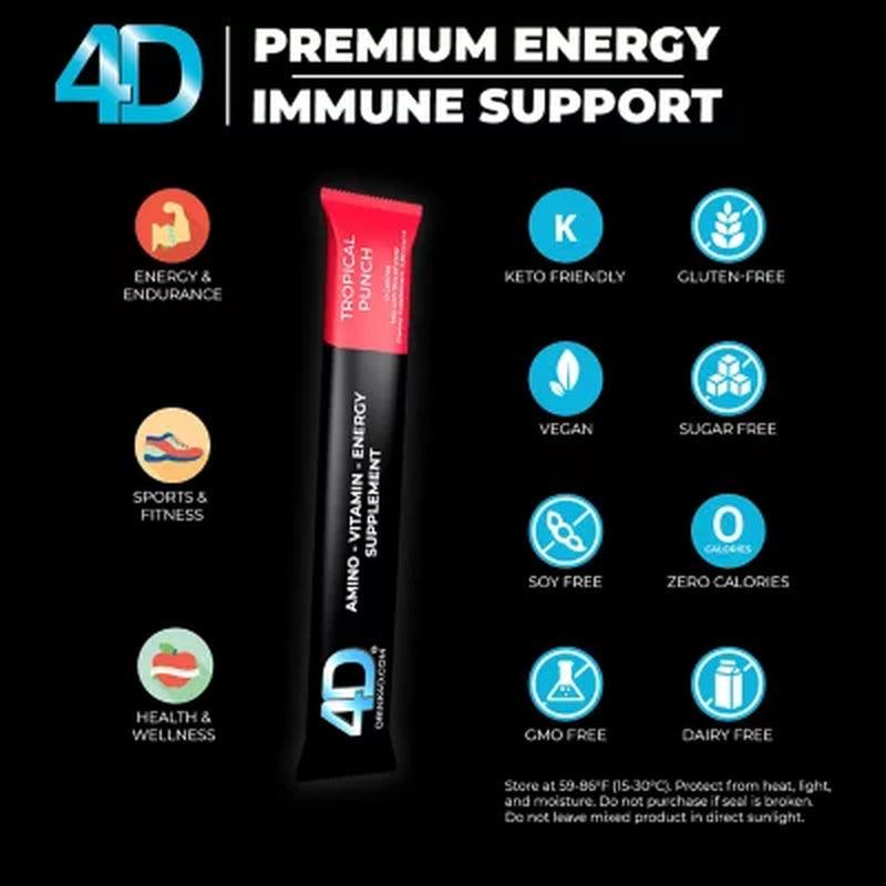 4D Clean Energy Premium Dietary Supplement, Tropical Fruit Punch (25 Ct.)