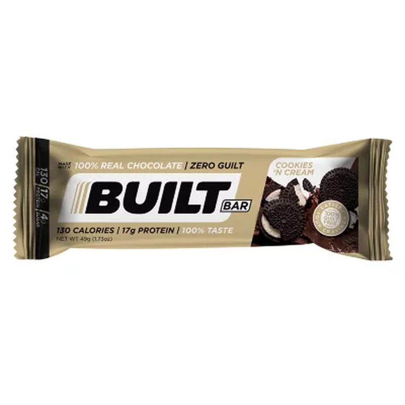 Built Protein Bar Mixed Box, Salted Caramel, Cookies &#039;N Cream, + 1 Free Coconut Puff (13 Pk.)