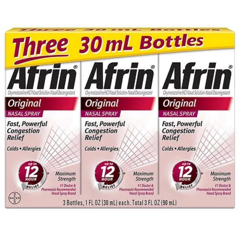 Afrin Original Maximum Strength Nasal Congestion Relief Pump Mist (30 Ml., 3 Pk.)