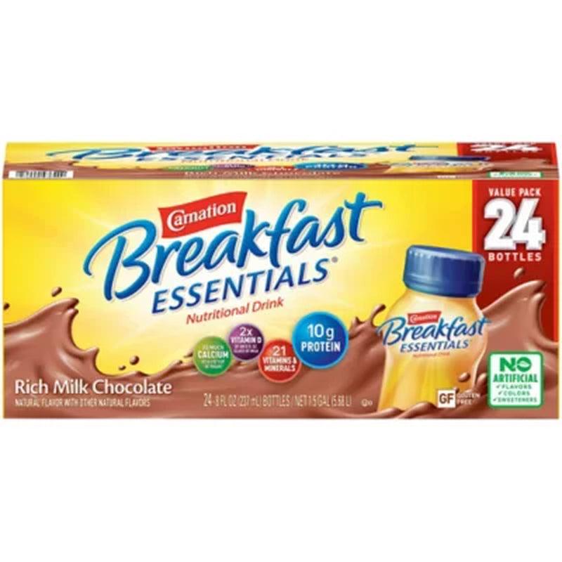 Carnation Breakfast Essentials Ready to Drink, Rich Milk Chocolate (8 Oz., 24 Pk.)