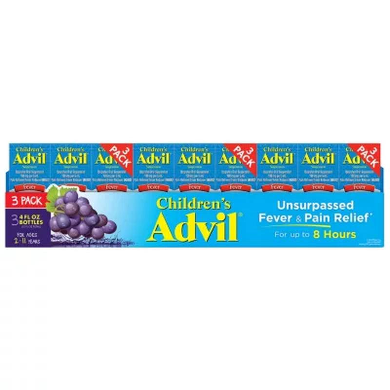 Children&#039;S Advil® Liquid - Grape - 4 Fl. Oz. - 3 Pk.