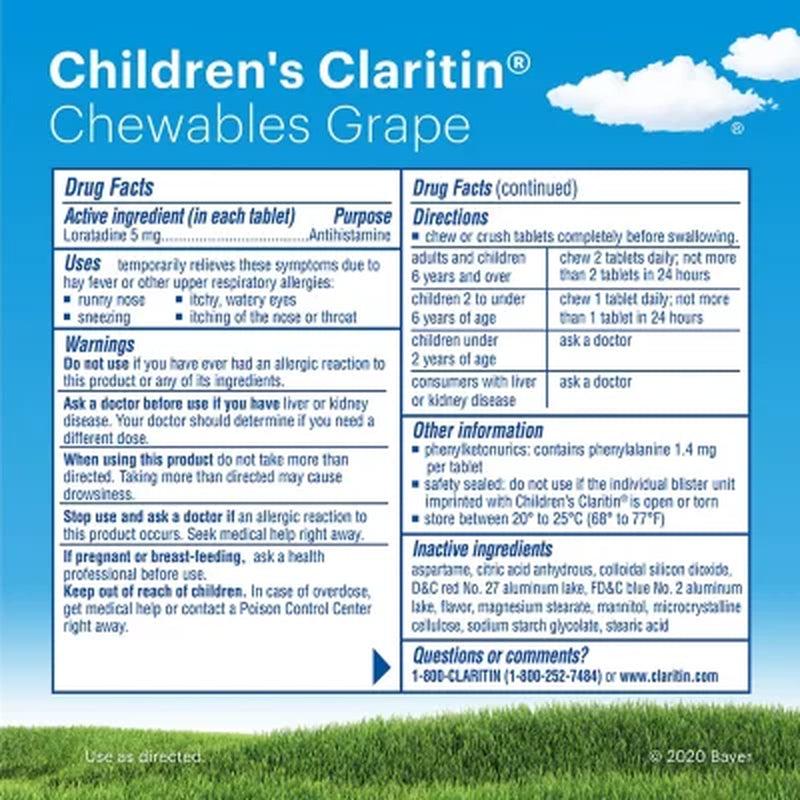 Children&#039;S Claritin Grape Chewable Allergy Tablets (72 Ct.)