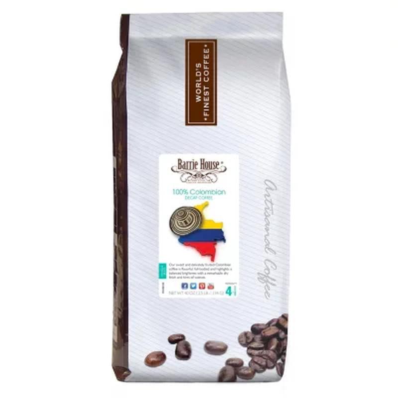 Barrie House Whole Bean Coffee, Decaf Colombian (40 Oz.)