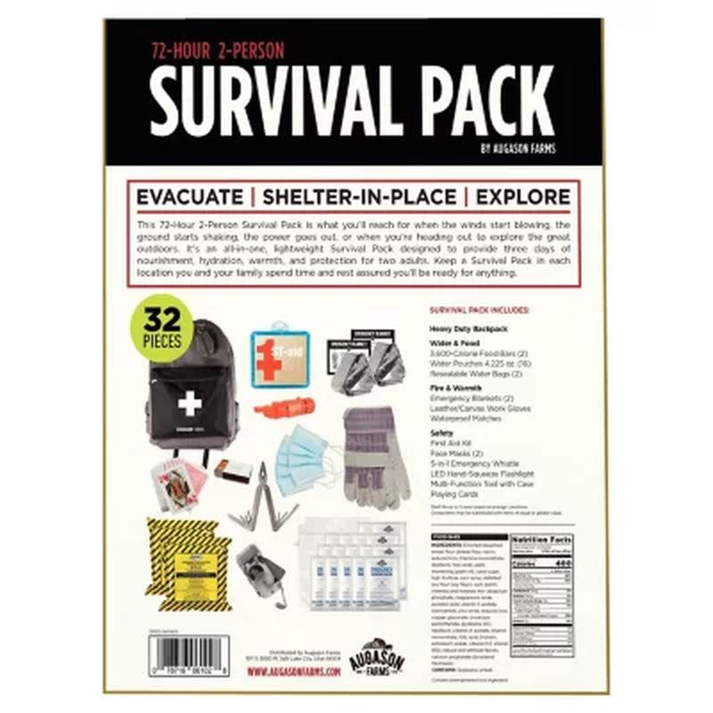 Augason Farms 72-Hour 2-Person Survival Pack with Food, Water, and Gear