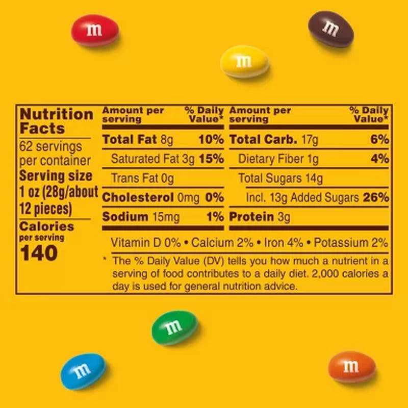 2 M&amp;M&#039;S Peanut Milk Chocolate Candy Bulk Jar (62 Oz.)