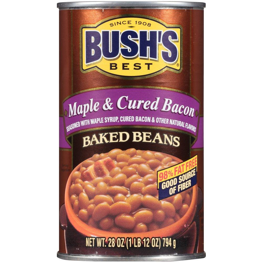 Bush&#039;S Maple and Cured Bacon Baked Beans, 28 Oz Can