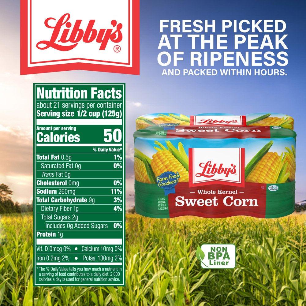 (6 Cans) Libby&#039;S Whole Kernel Sweet Corn, 15.25 Oz