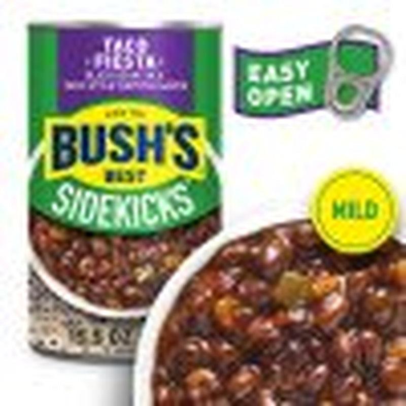 Bush&#039;S Sidekicks Taco Fiesta Black Beans, Mild Black Beans, 15.1 Oz Can