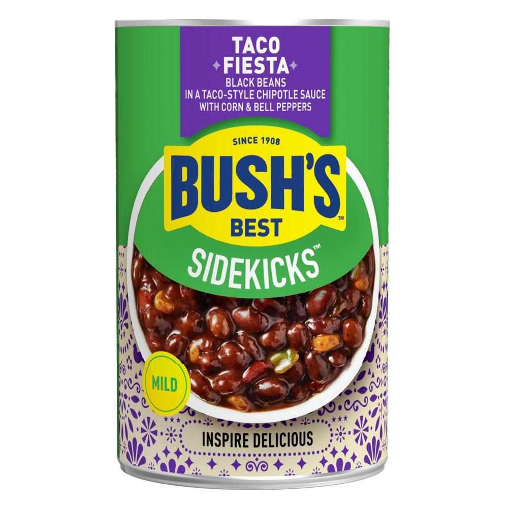 Bush&#039;S Sidekicks Taco Fiesta Black Beans, Mild Black Beans, 15.1 Oz Can