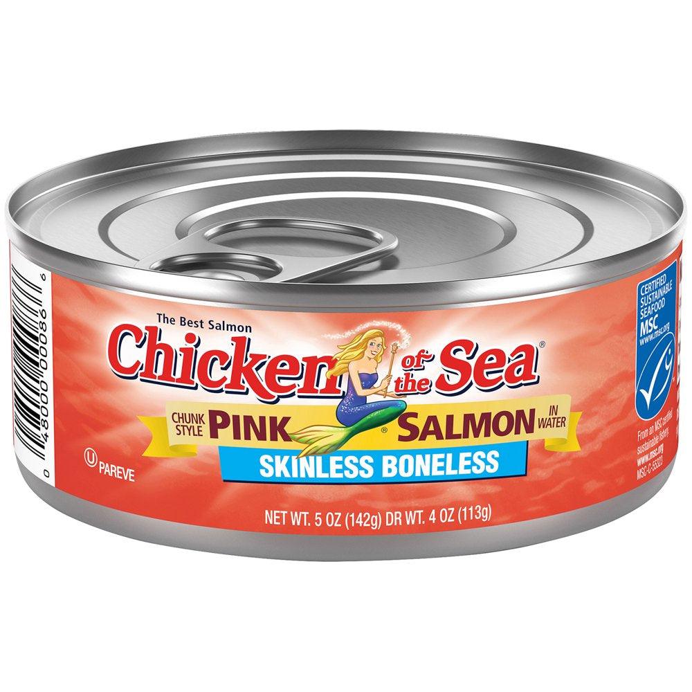 Chicken of the Seaskinless Boneless Chunk Style Pink Salmon in Water, 5 Oz Can