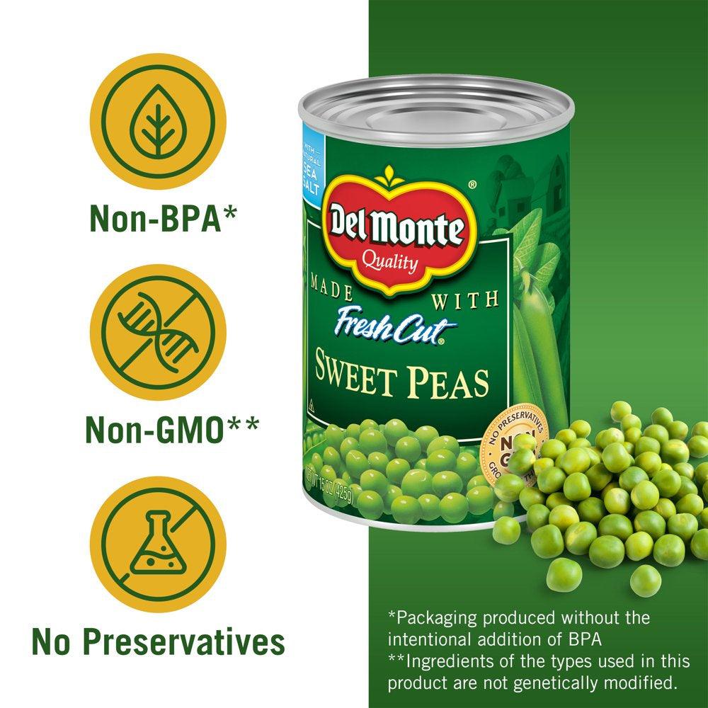 Del Monte Sweet Peas Canned Vegetables, 15 Oz Can