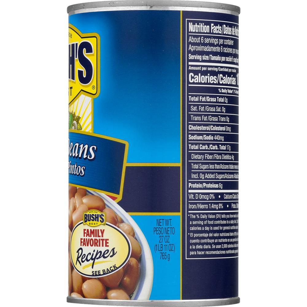 Bush&#039;S Pinto Beans, Canned Beans, 27 Oz Can