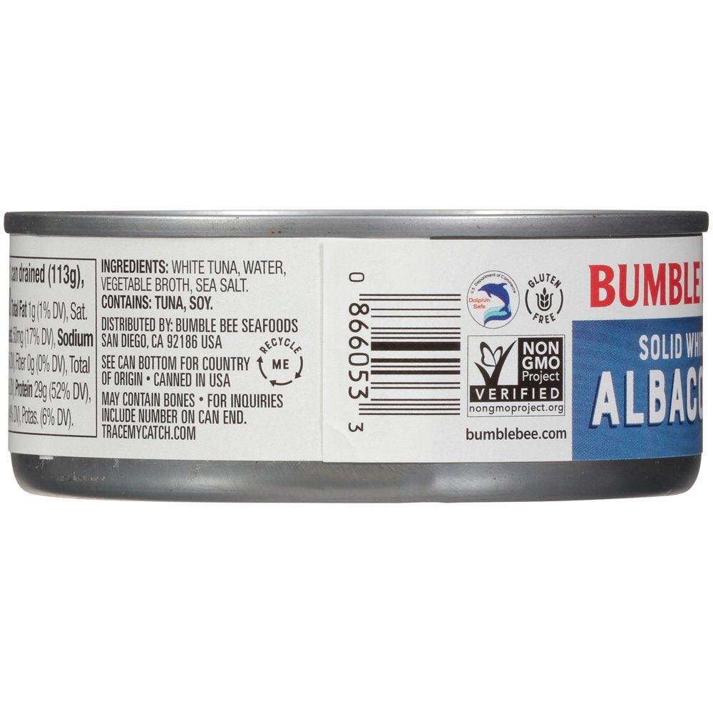 Bumble Bee Solid White Albacore Tuna in Water, 5 Oz Can