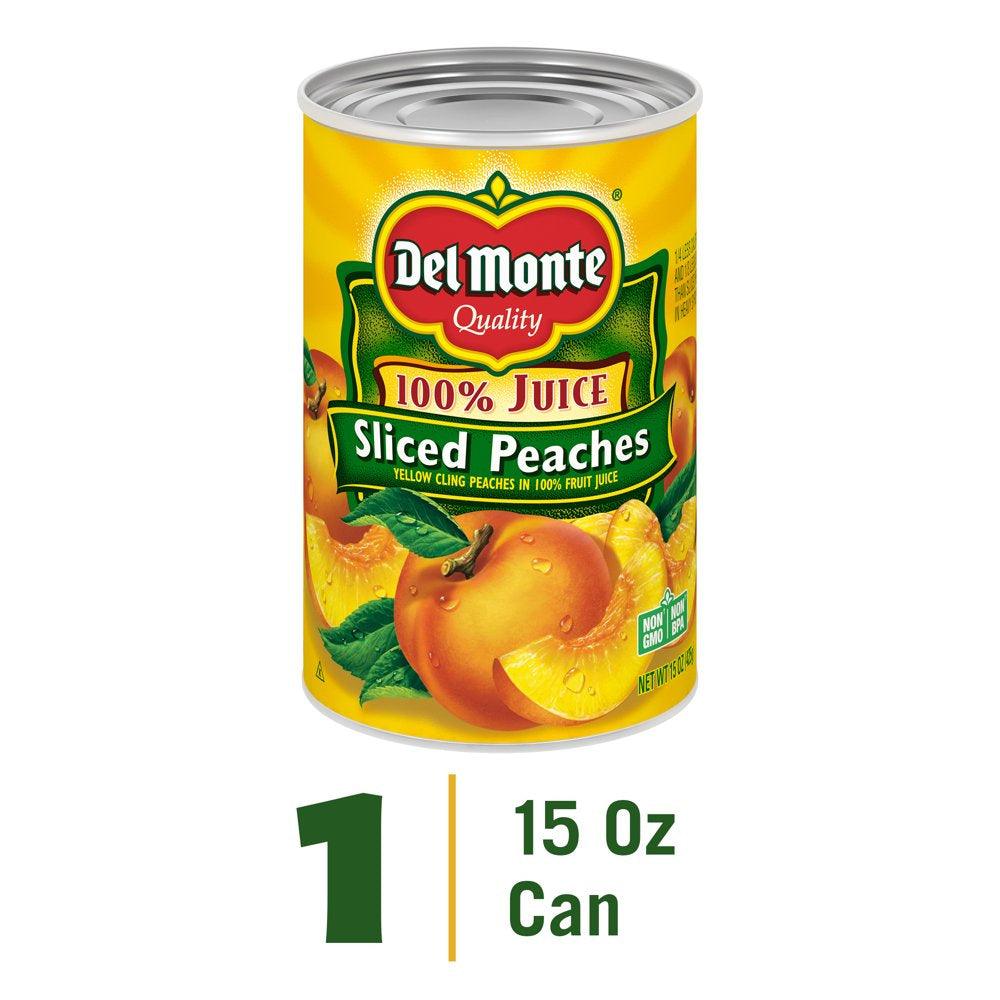 Del Monte Sliced Peaches, Canned Fruit, 15 Oz Can