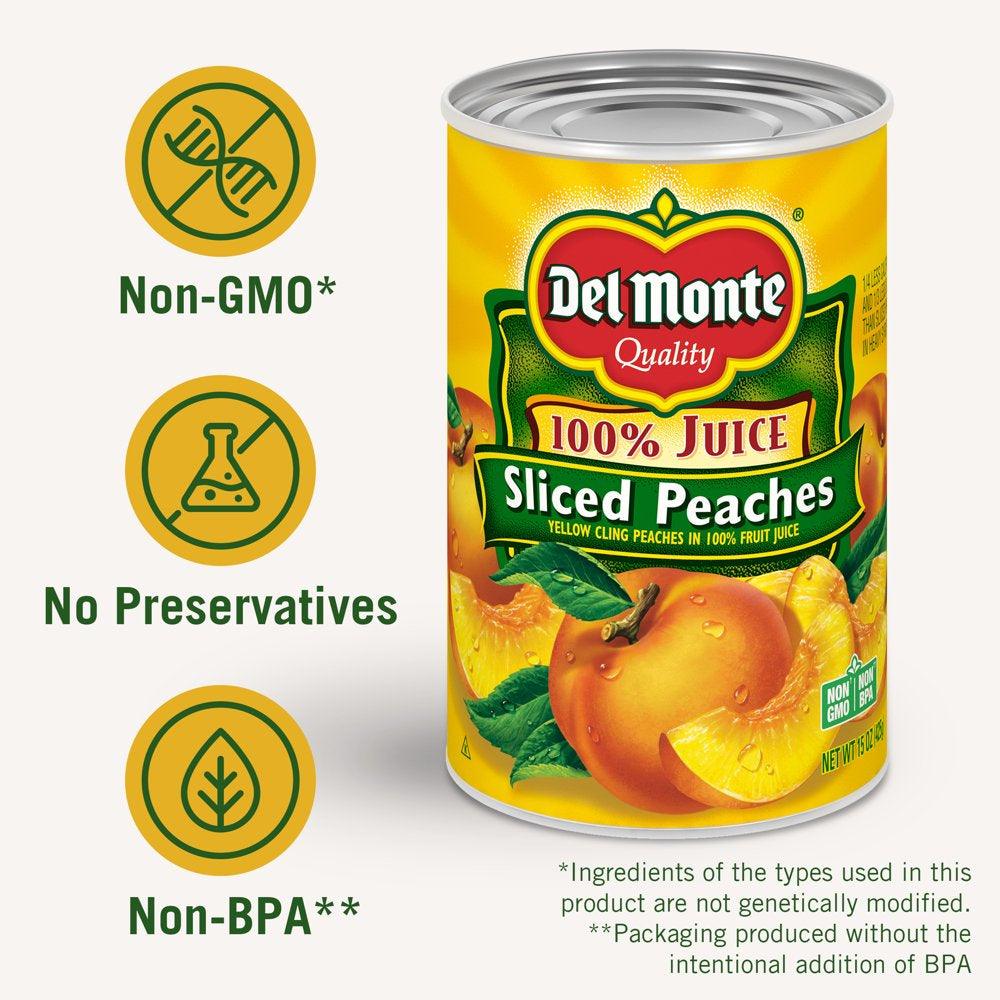 Del Monte Sliced Peaches, Canned Fruit, 15 Oz Can