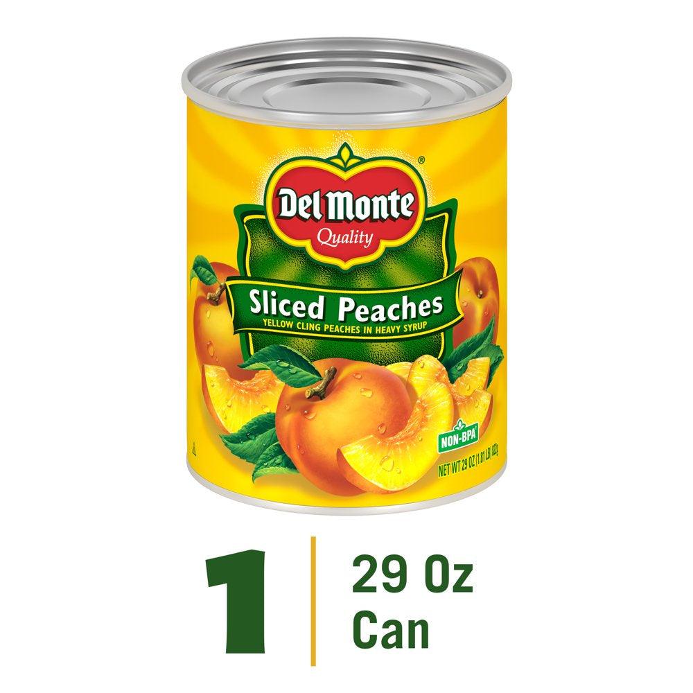 Del Monte Yellow Cling Sliced Peaches, Canned Fruit, 29 Oz Can