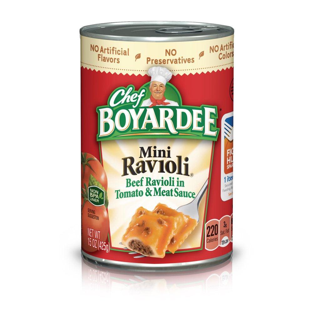 Chef Boyardee Mini Beef Ravioli, Microwave Pasta, 15 Oz