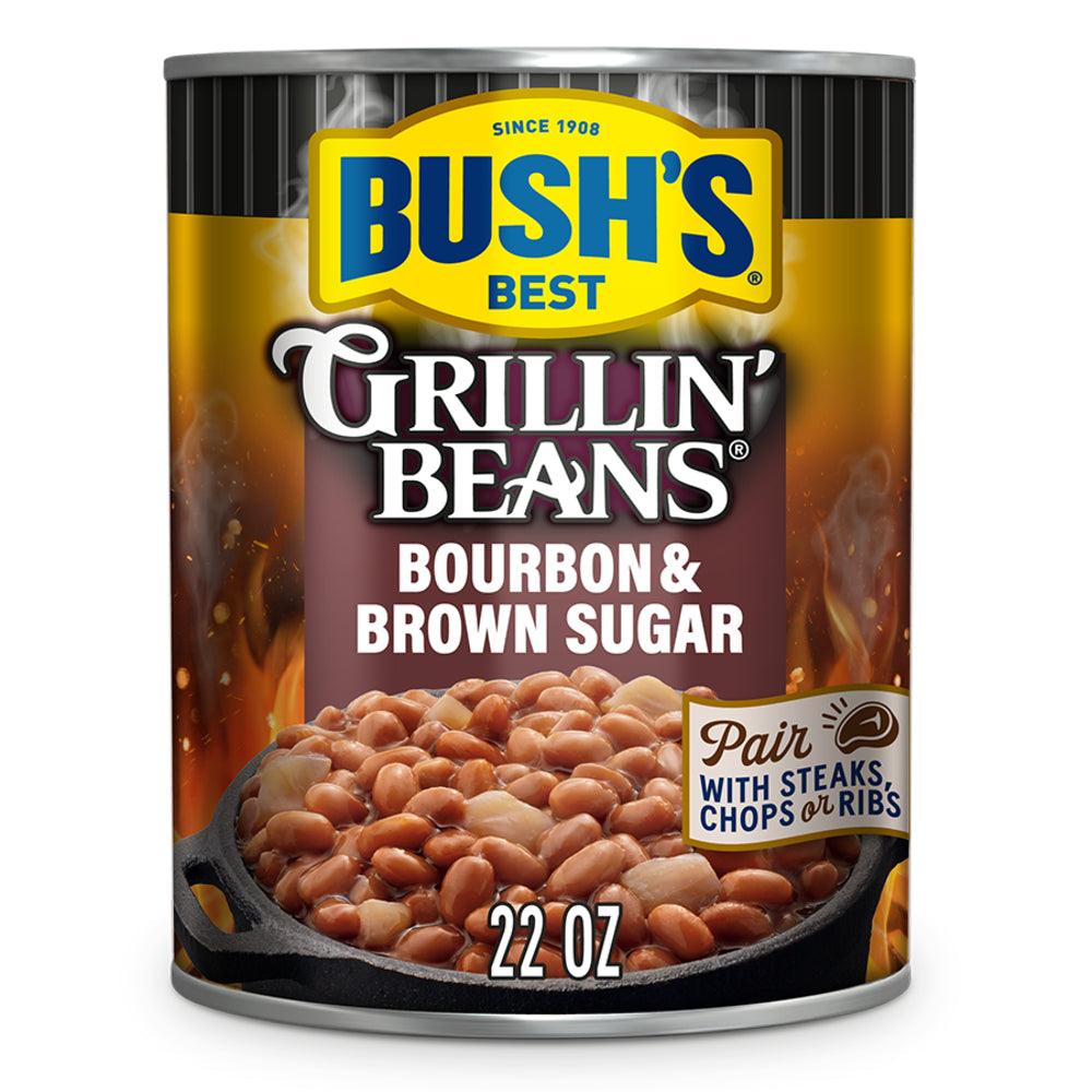 Bush&#039;S Bourbon &amp; Brown Sugar Grillin&#039; Beans, Plant-Based Protein, Canned Beans, 22 Oz