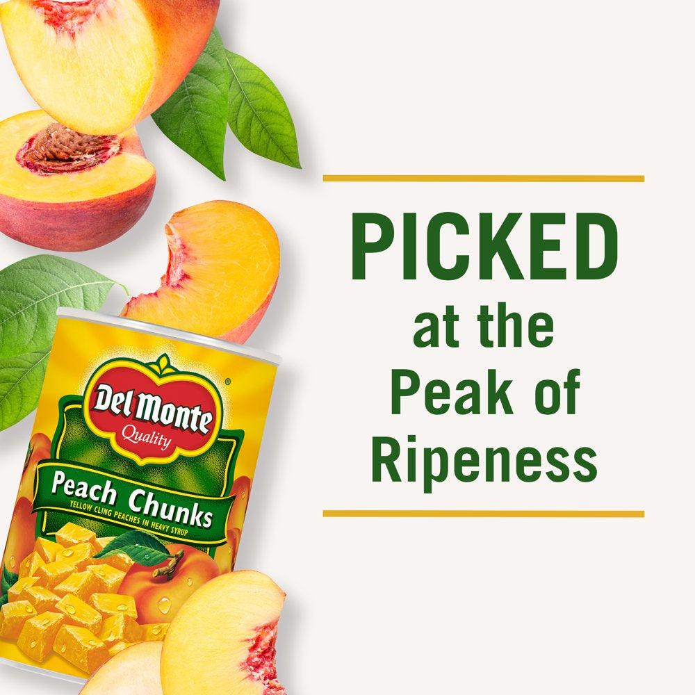 Del Monte Yellow Cling Peach Chunks, Canned Fruit, 15.25 Oz Can