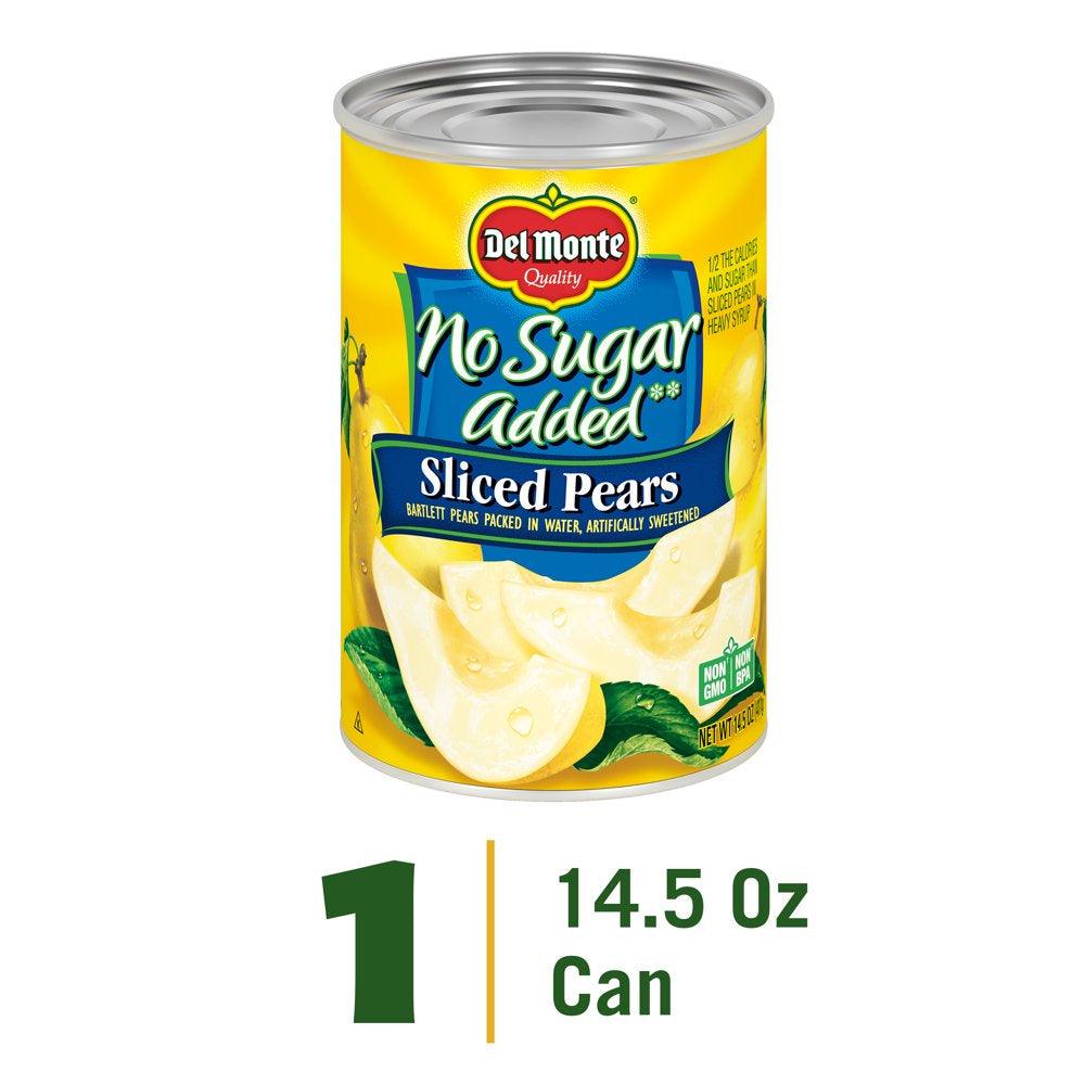 Del Monte No Sugar Added Bartlett Pears, Canned Fruit, 14.5 Oz Can