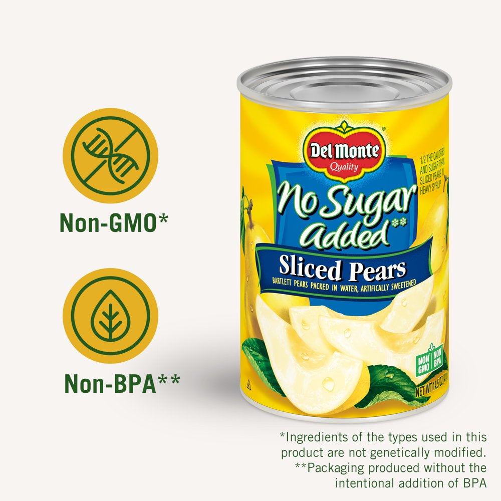 Del Monte No Sugar Added Bartlett Pears, Canned Fruit, 14.5 Oz Can