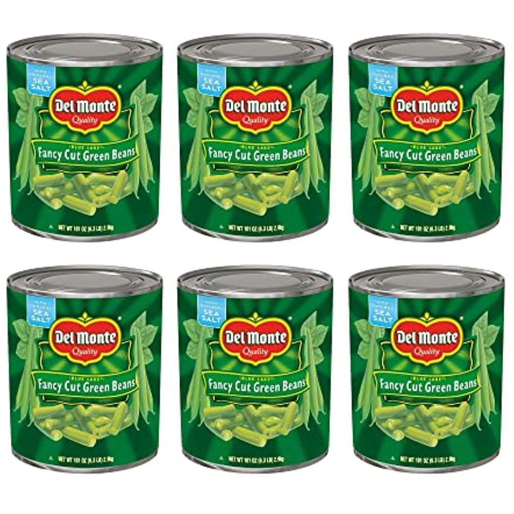 Del Monte Blue Lake Fancy Cut Green Beans, Canned Vegetables, 6 Pack, 101 Oz Can