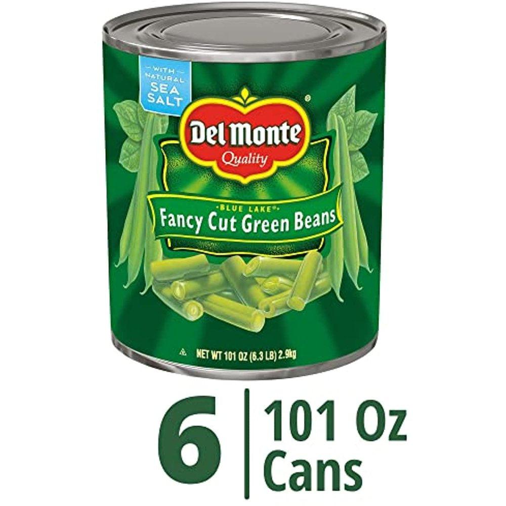 Del Monte Blue Lake Fancy Cut Green Beans, Canned Vegetables, 6 Pack, 101 Oz Can