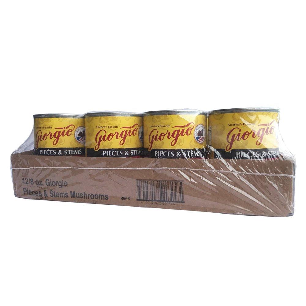 (12 Cans) Giorgio Gluten-Free Mushrooms Pieces &amp; Stems, 8 Oz