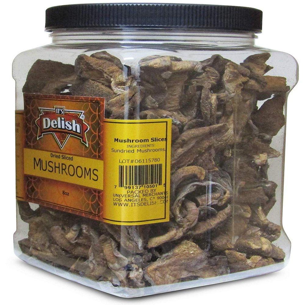 Dried Mushroom Slices Boletus Luteus by , 8 Oz Jumbo Reusable Container Chilean Sundried Dehydrated and Sliced Mushrooms for Cooking and Flavoring