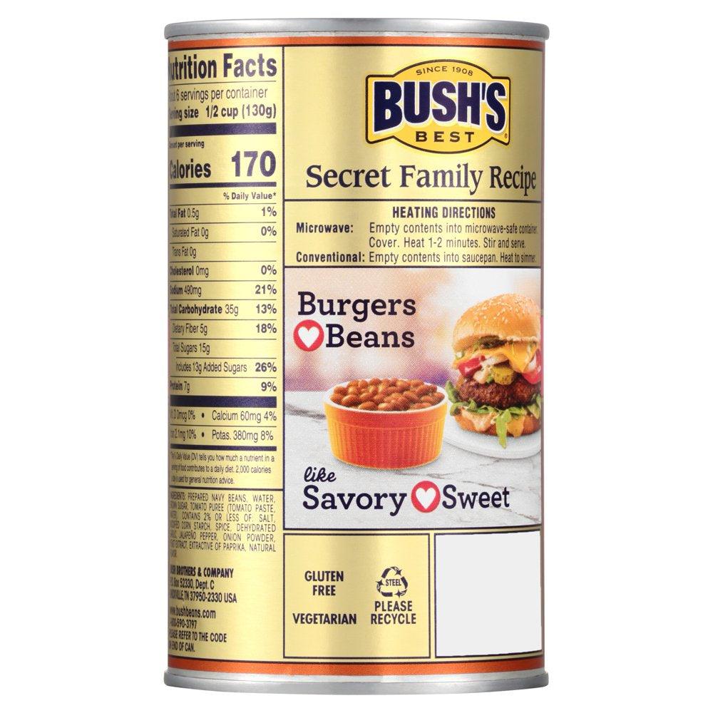 Bush&#039;S Sweet Heat Baked Beans with Brown Sugar and Jalapeños, 28 Oz