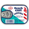 Beach Cliff Sardines in Soybean Oil, 3.75 Oz Can, Shelf Stable Canned Wild Caught Sardine, High in Protein