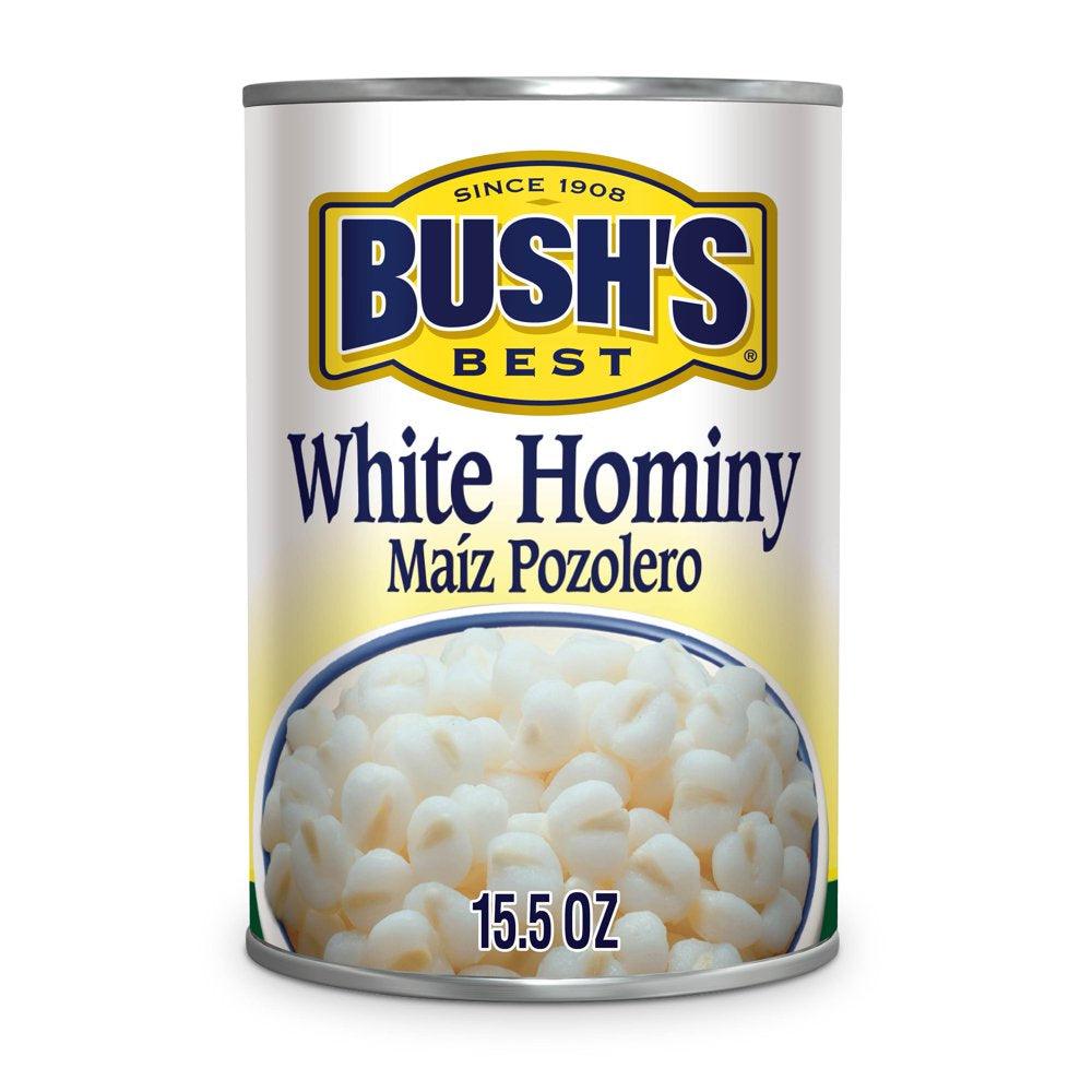 Bush&#039;S White Hominy, Canned and Shelf Stable, 15.5 Oz