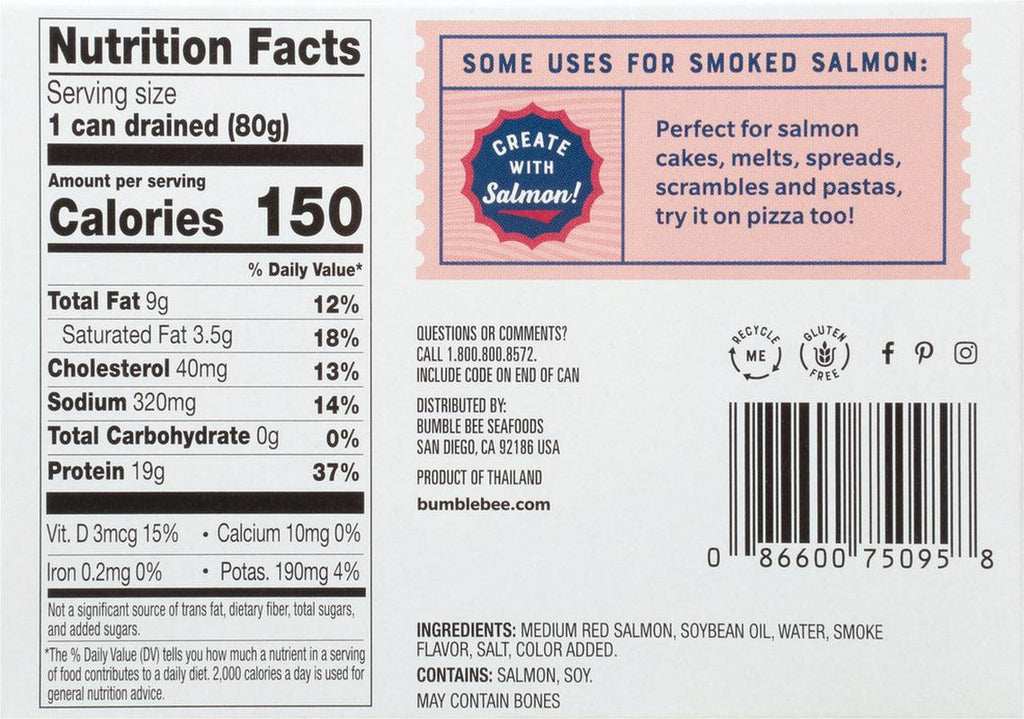 Bumble Bee Smoke Flavored Coho Salmon Fillets in Oil, 3.75 Oz