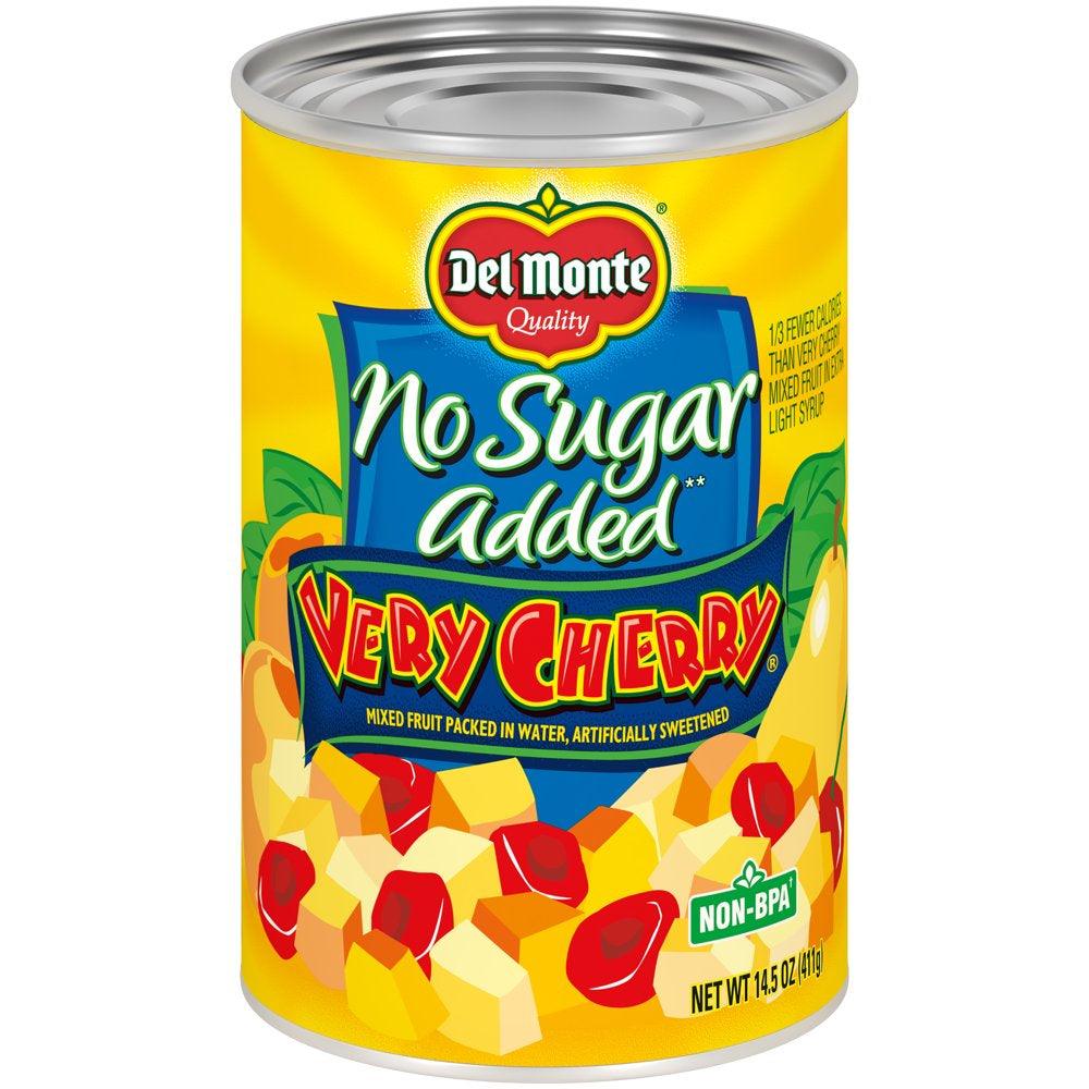 Del Monte Very Cherry No Sugar Added Mixed Fruit, 14.5 Oz Can