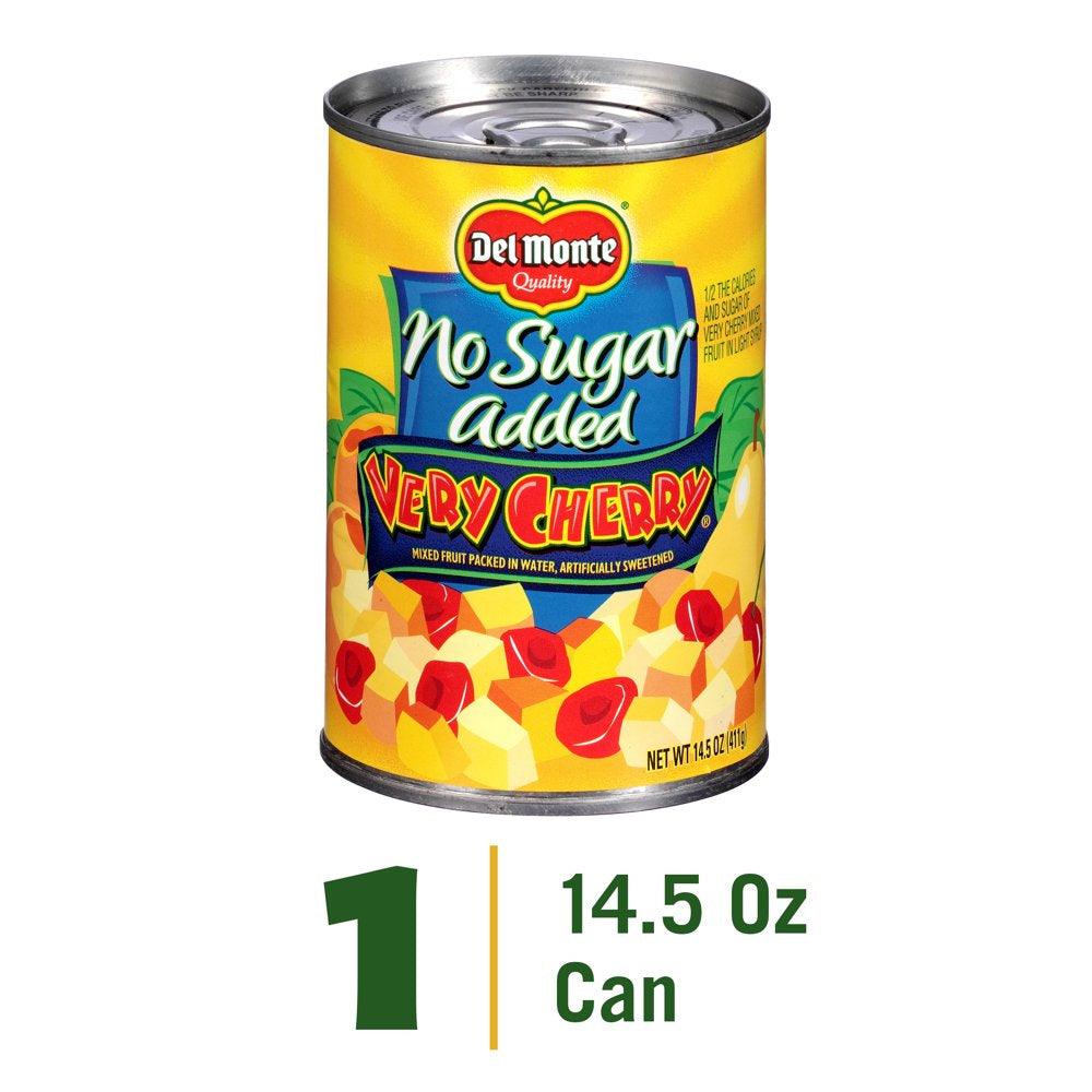 Del Monte Very Cherry No Sugar Added Mixed Fruit, 14.5 Oz Can