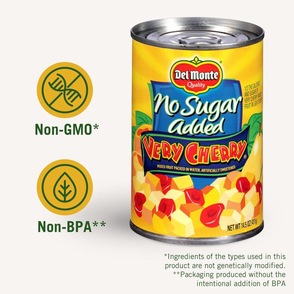 Del Monte Very Cherry No Sugar Added Mixed Fruit, 14.5 Oz Can